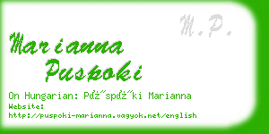 marianna puspoki business card